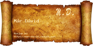 Már Dávid névjegykártya